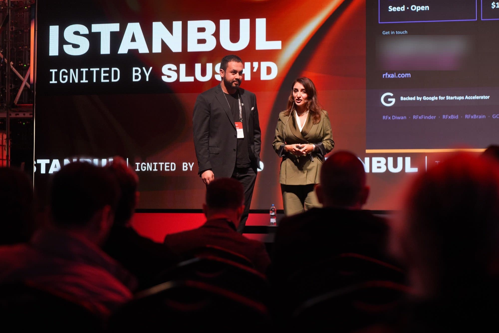RFxAI on stage at the Google for Startups Accelerator: MENA-T Demo Day in Istanbul